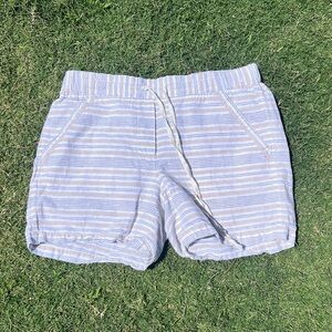 Talbots Light Blue and White Bermuda Shorts with Elastic Waistband